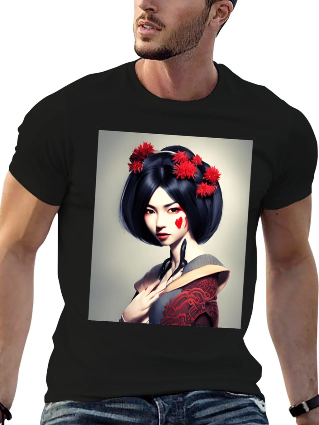 Geisha Graphic Tee - Unique Art T-Shirt