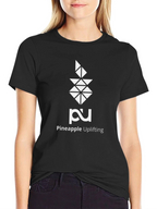 Pineapple Uplifting Graphic Tee - Modern Black T-Shirt
