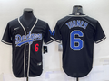 Men's Los Angeles Dodgers Trea Turner #6 Black Fashion Stitched Jersey1