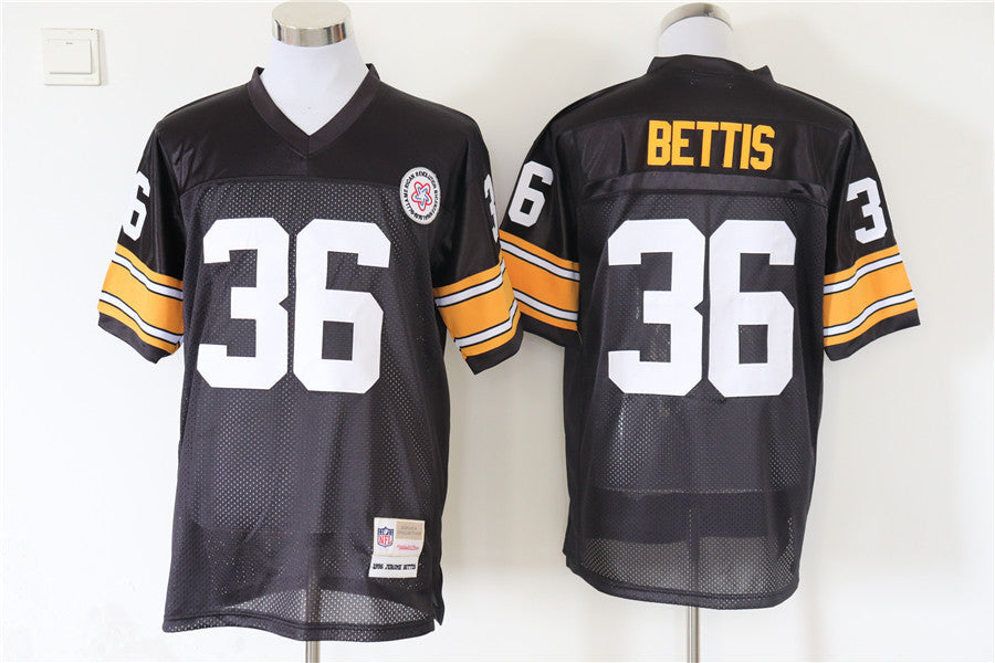 Men's Pittsburgh Steelers Jerome Bettis  Black Legacy Replica Jersey1
