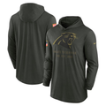 Men's Carolina Panthers Nike Forest Green 2025 Salute to Service Sideline Dri-FIT Lightweight Hooded Pullover
