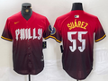 Men's Philadelphia Phillies Ranger Suarez #55 Red 2024 City Connect Limited Player Jersey1