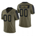 Custom1 Las Vegas Raiders Football Olive 2022 Salute To Service Limited Jersey1