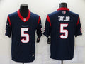 Men's Houston Texans Tyrod Taylor #5 Navy Game Jersey1