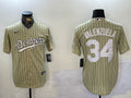 Men's Los Angeles Dodgers Fernando Valenzuela #34 Gold Replica Baseball Jersey1