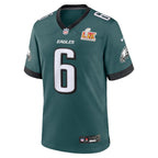Men's Philadelphia Eagles DeVonta Smith Nike Midnight Green Super Bowl LIX Game Player Jersey