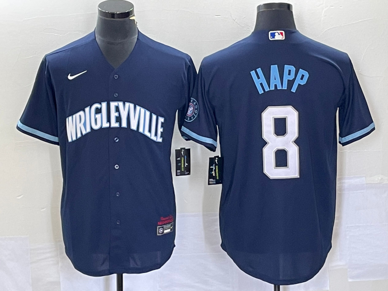 Men's Chicago Cubs Andre Dawson #8 Navy City Connect Replica Jersey1