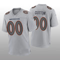 Custom1 Denver Broncos Gray Atmosphere Game Jersey1 Stitched American Football Jerseys