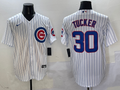 Men's Chicago Cubs Kyle Tucker #30 White Home Replica Player Jersey1