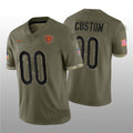 Custom1 Chicago Bears ACTIVE PLAYER 2022 Olive Salute To Service Limited Stitched Jersey1 Football Jerseys