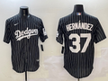 Men's Los Angeles Dodgers Teoscar Hernandez #37 Black Alternate Limited Player Jersey1