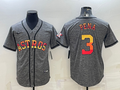 Men's Houston Astros Jeremy Pena #3 Gray Replica Player Jersey1