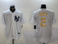 Men's New York Yankees Derek Jeter #2 White Game Jersey1