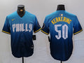 Men's Philadelphia Phillies Orion Kerkering #50 Blue 2024 City Connect Limited Player Jersey1