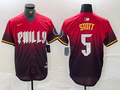 Men's Philadelphia Phillies Bryson Stott #5 Red 2024 City Connect Limited Player Jersey1