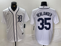Men's Detroit Tigers Justin Verlander #35 White Replica Player Jersey1