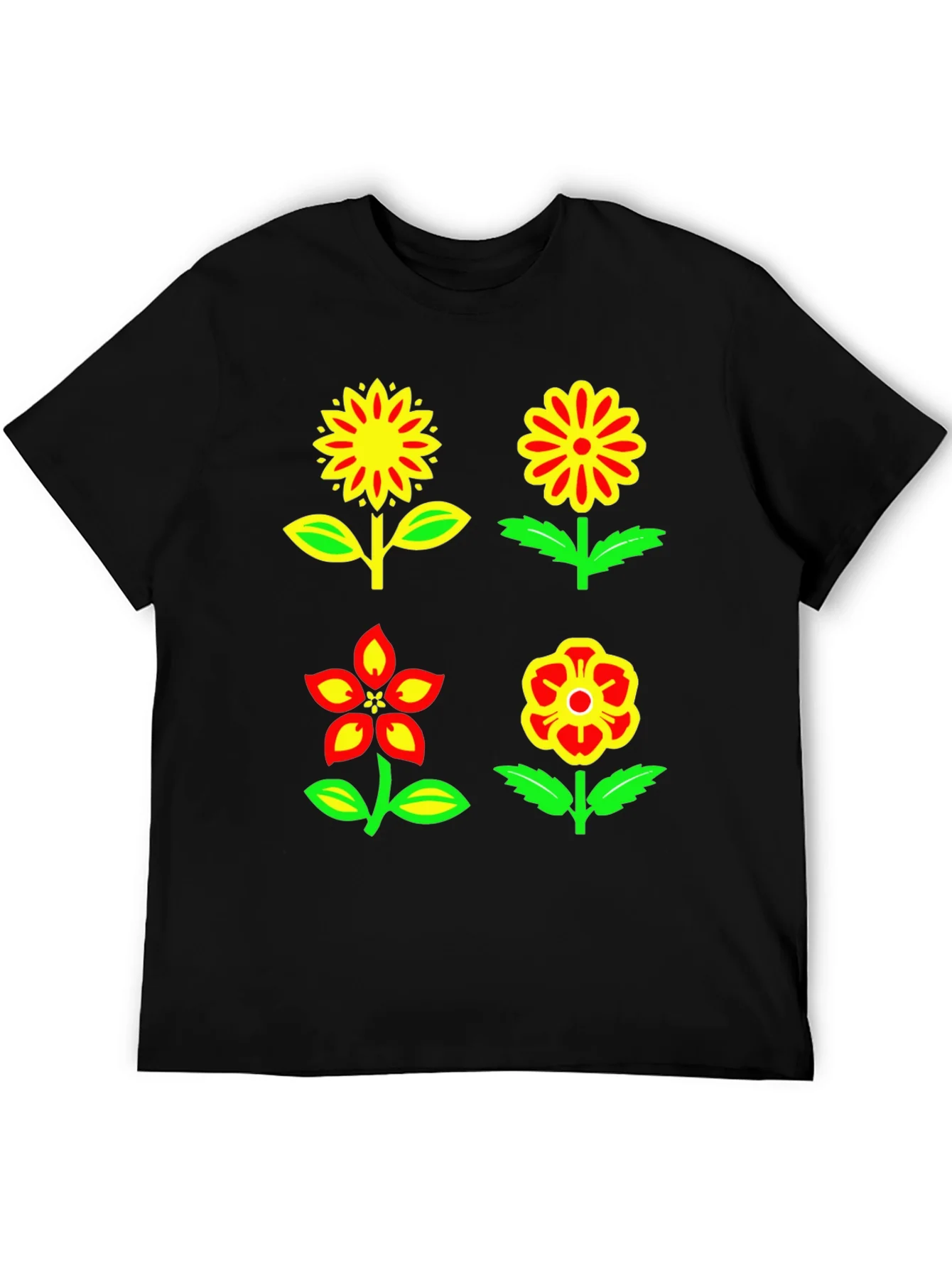 Floral Graphic T-Shirt - Bold Colorful Design