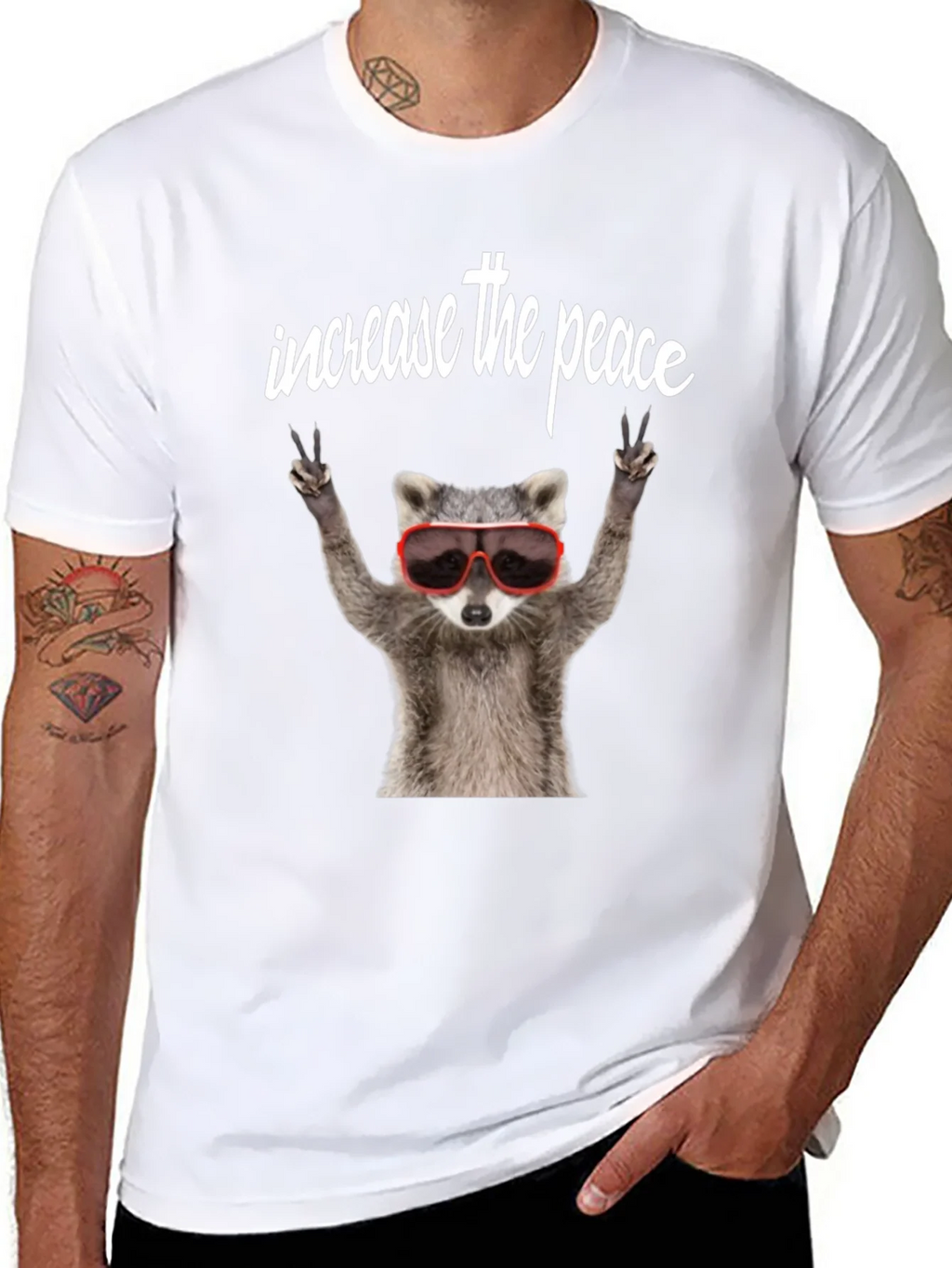 Peaceful Raccoon Graphic Tee