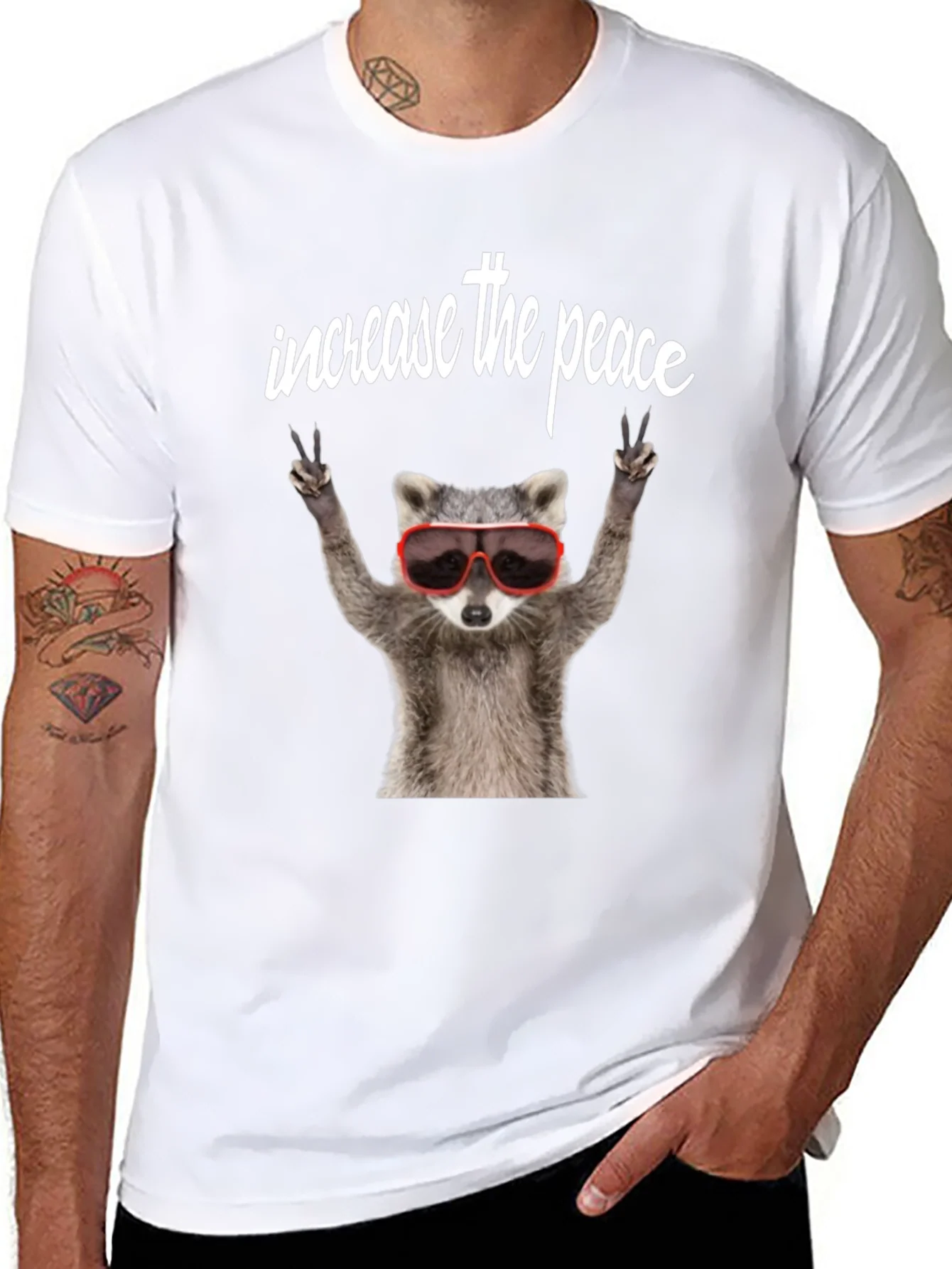 Peaceful Raccoon Graphic Tee