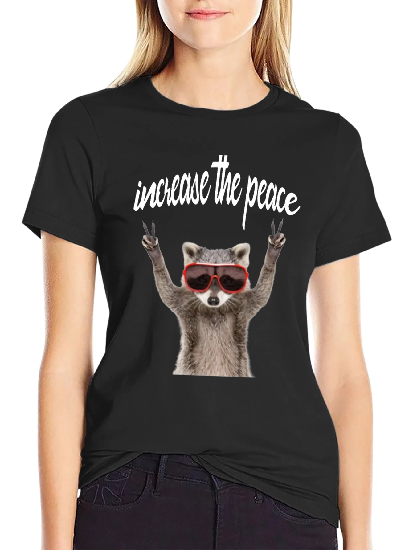 Peaceful Raccoon Graphic Tee