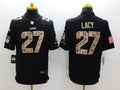 Men's Green Bay Packers Eddie Lacy #27 Black Game Player Jersey1