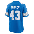 James Turner Detroit Lions Nike Game Jersey -  Blue