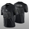 Custom1 Minnesota Vikings Stitched Black RFLCTV Limited Jersey1 Football Jerseys