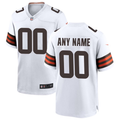 Custom1 Cleveland Browns White Game Jersey1