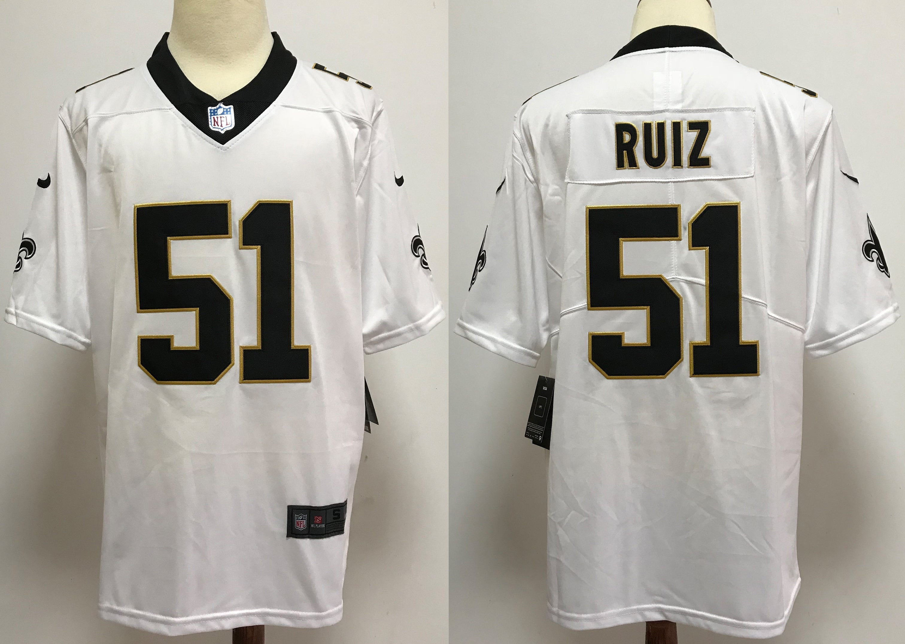 Men's New Orleans Saints Cesar Ruiz #51 White Game Jersey1