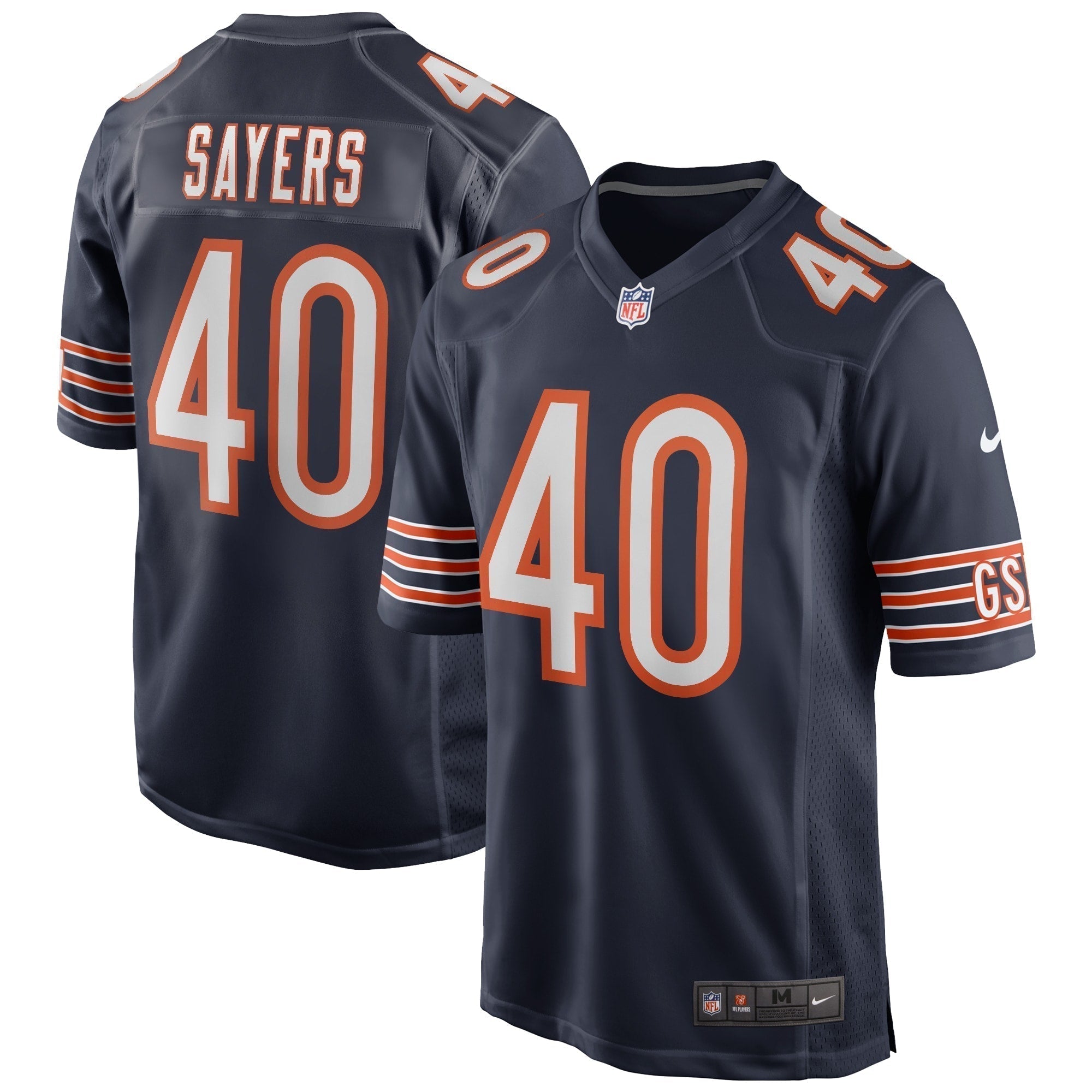 Gale Sayers Chicago Bears Nike Game Retired   Jersey - Navy