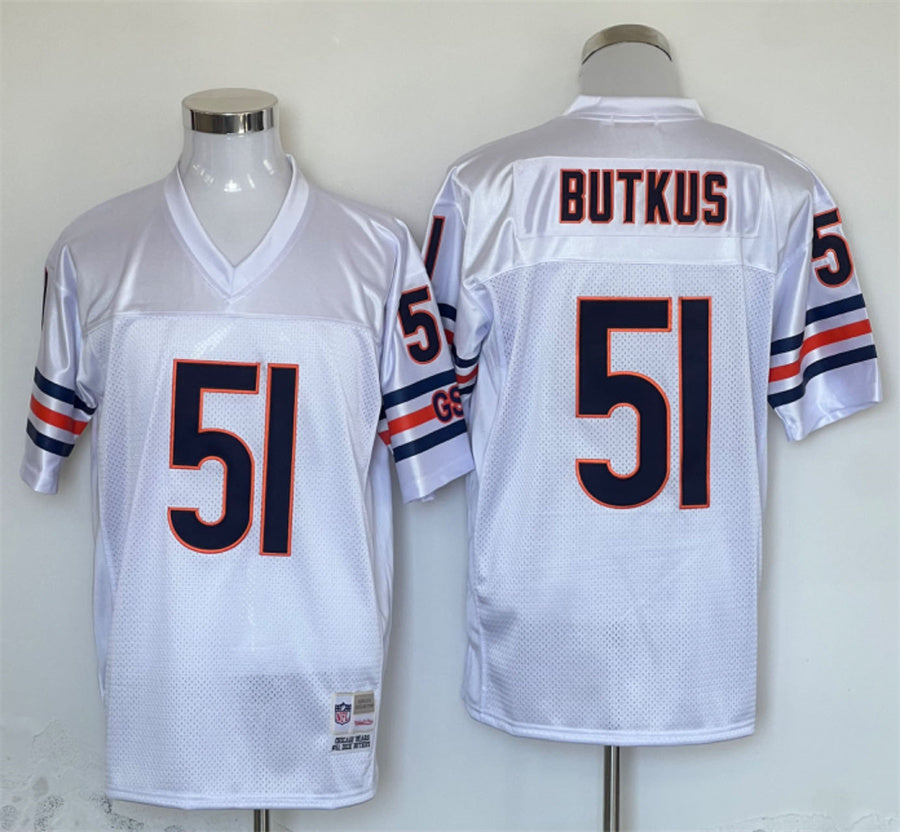 Men's Chicago Bears Dick Butkus  White Legacy Replica Jersey1