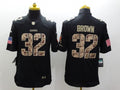 Men's Cleveland Browns Jim Brown #32 Black Player Game Jersey1