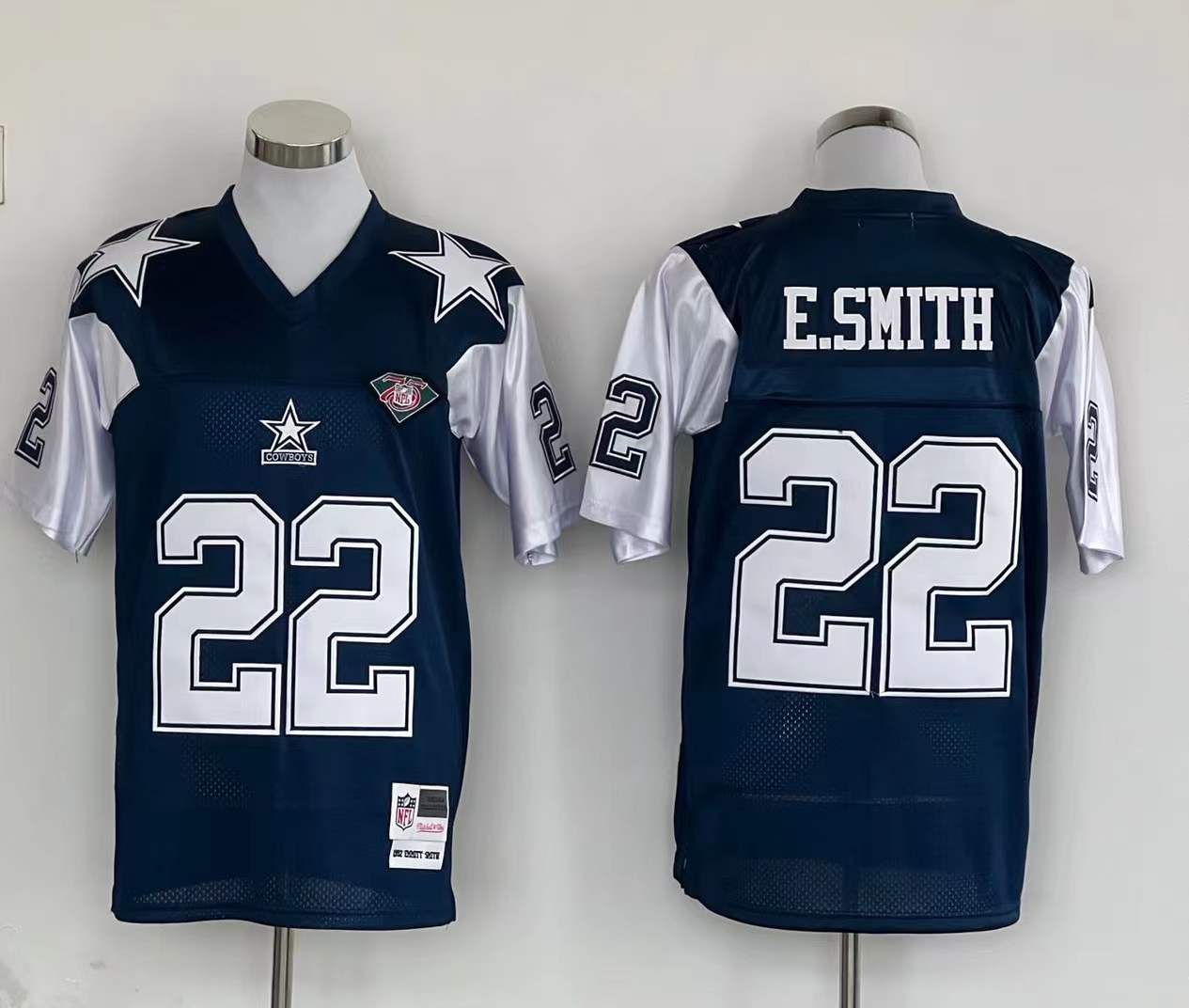 Men's Dallas Cowboys Emmitt Smith  Navy Legacy Replica Jersey1