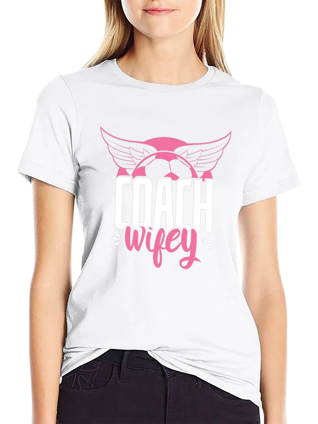 Coach Wifey Soccer T-Shirt - Novelty Graphic Tee