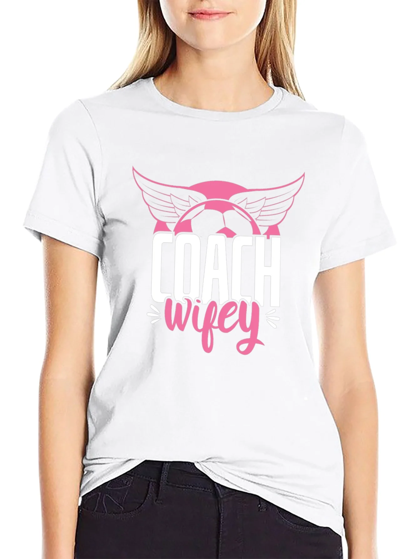 Coach Wifey Soccer T-Shirt - Novelty Graphic Tee