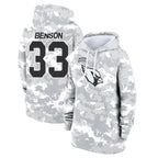 A.Cardinals #33 Trey Benson Player Arctic Camo Salute to Service Hoodies Football Jerseys