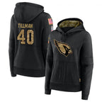 A.Cardinals #40 Pat Tillman Player Black Salute to Service Limited Hoodie Football Jerseys