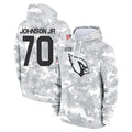 A.Cardinals #70 Paris Johnson Jr. Player Salute to Service Hoodies Football Jerseys