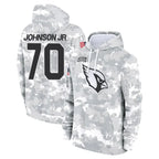 A.Cardinals #70 Paris Johnson Jr. Player Salute to Service Hoodies Football Jerseys