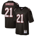 A.Falcons #21 Deion Sanders  Big & Tall 1992 Retired Player Football Jerseys - Black