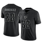 A.Falcons #88 Tony Gonzalez Player Black RFLCTV Limited Football Jerseys