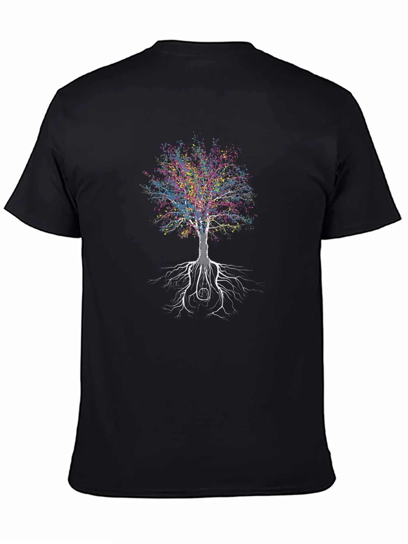 Colorful Tree of Life Black T-Shirt