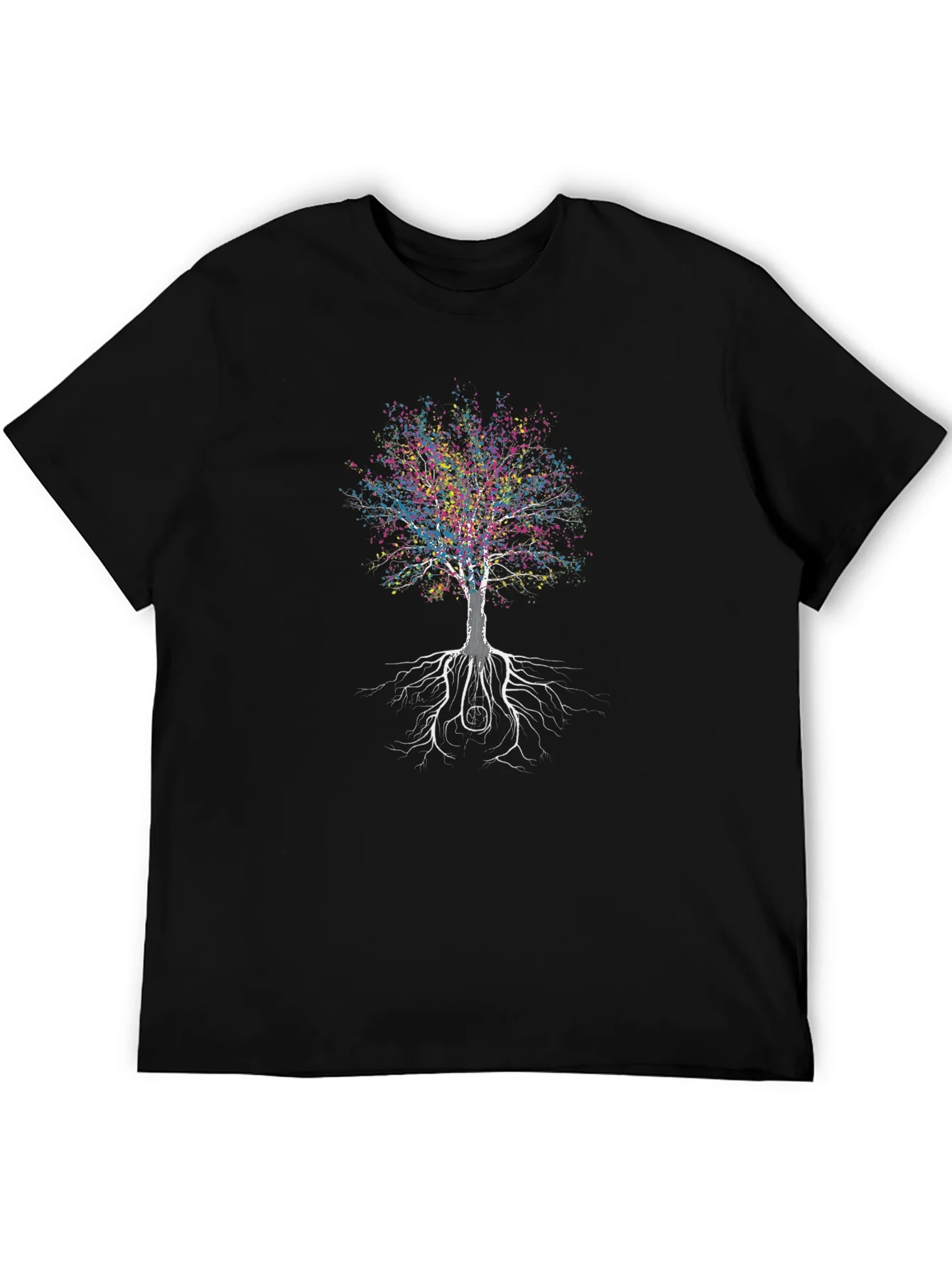Colorful Tree of Life Black T-Shirt