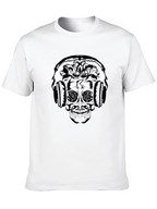 Skull Headphone Graphic Print T-Shirt
