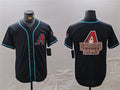 Arizona Diamondbacks Black Team Big Logo Cool Base Stitched Baseball Jersey