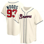Atlanta Braves #93 William Woods Cream Alternate Jersey Stitches Baseball Jerseys