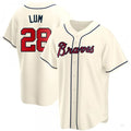 Atlanta Braves #28 Mike Lum Cream Alternate Jersey Stitches Baseball Jerseys