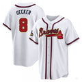 Atlanta Braves #8 Bob Uecker Gold White 2022 Program Jersey Stitches Baseball Jerseys
