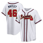 Atlanta Braves #46 Chase Whitley Gold White 2022 Program Jersey Stitches Baseball Jerseys