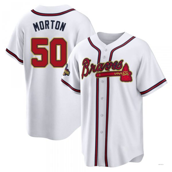 Atlanta Braves #50 Charlie Morton Gold White 2022 Program Jersey Stitches Baseball Jerseys
